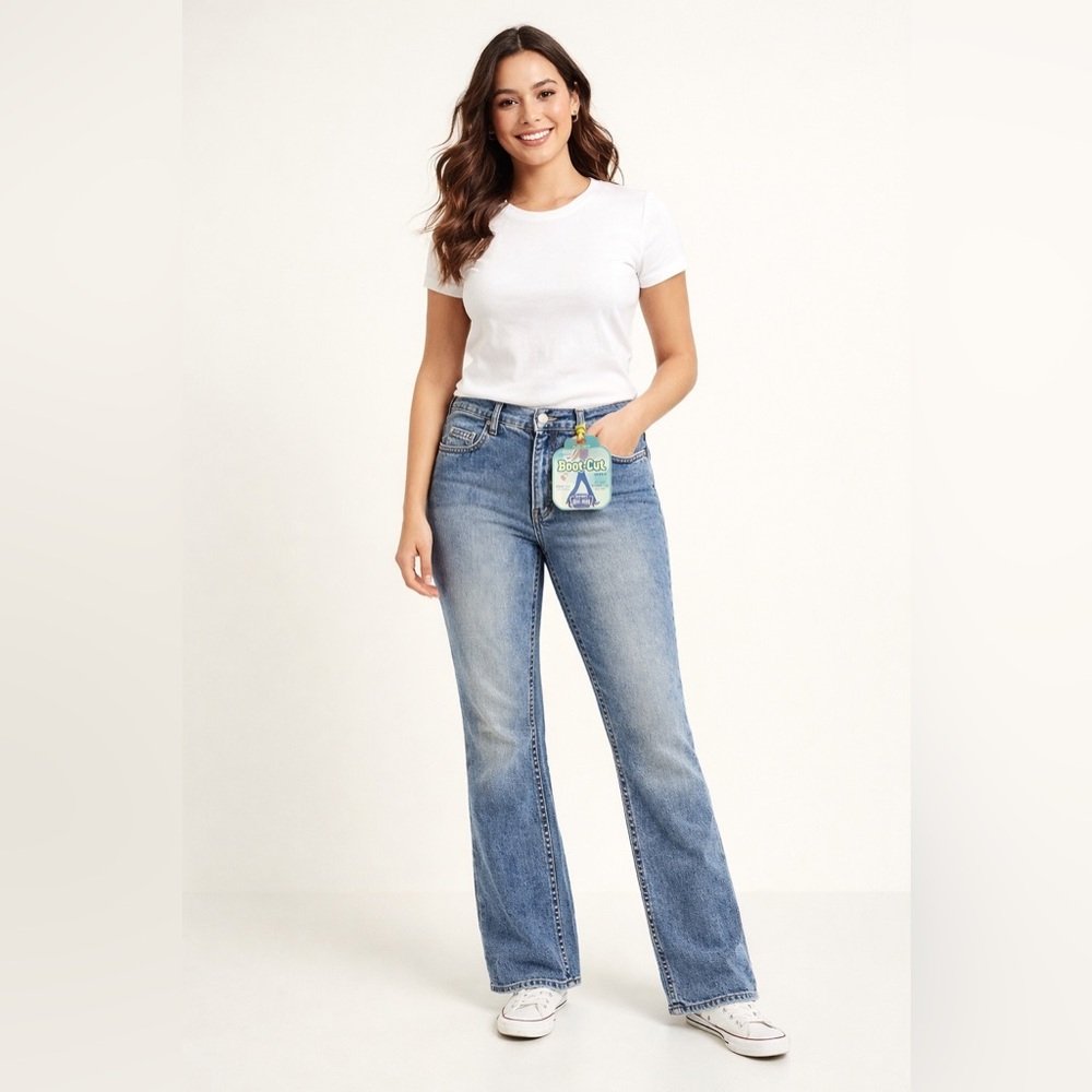 Y2K Vintage Old Navy Bootcut Jeans NWT 100% Cotton Blue Denim Size 4 Regular